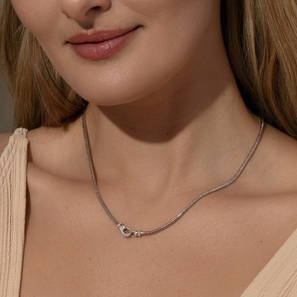 NEW Uncommon James Silver Locked in Snake Chain Necklace